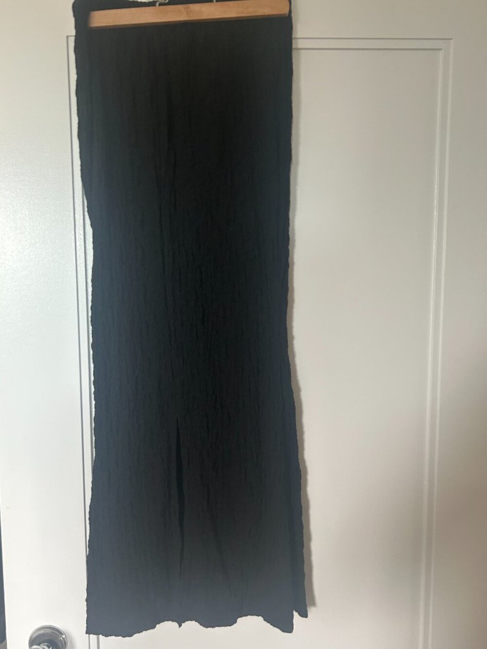 Black Pleated Maxi Skirt by Cider; Medium